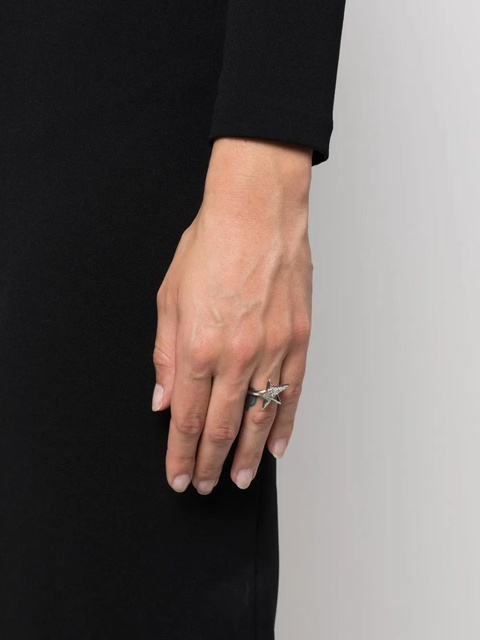 Ferragamo logo-engraved star-stud ring - Silver - zdjęcie produktu nr 2