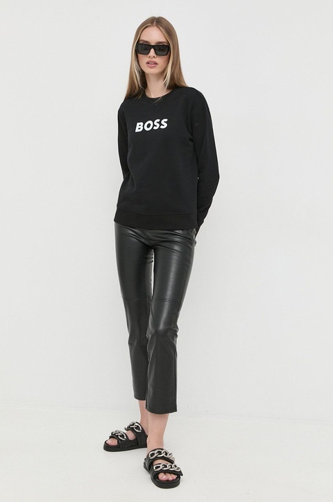 BOSS bluza bawełniana damska kolor czarny 50468357 - zdjęcie produktu nr 2