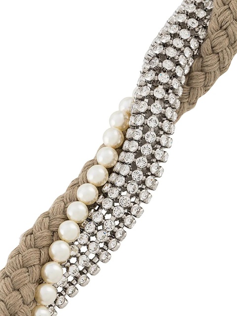 Miu Miu woven embellished necklace - Neutrals - zdjęcie produktu nr 2