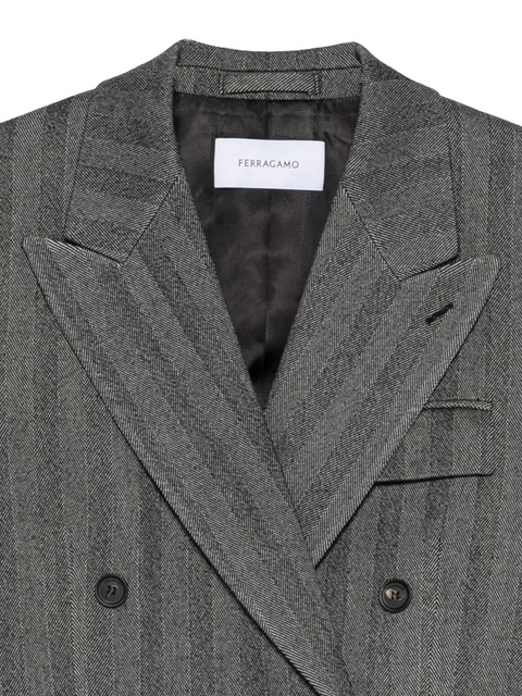 Ferragamo double-breasted striped jacket - Grey - zdjęcie produktu nr 2