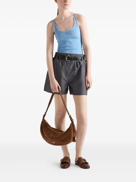 Prada large suede shoulder bag - Brown - zdjęcie produktu nr 2