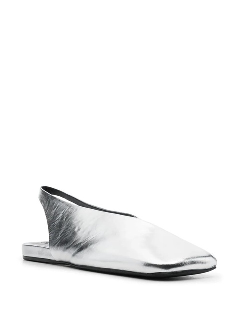 Jil Sander square-toe metallic ballerina shoes - Silver - zdjęcie produktu nr 2
