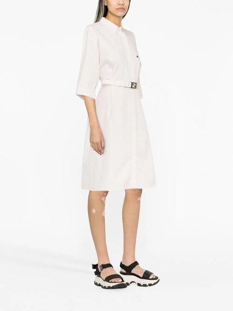 FENDI belted cotton shirtdress - Pink - zdjęcie produktu nr 2