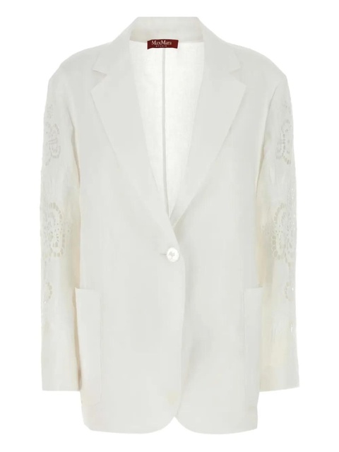 Max Mara Angizia embroidered-sleeve blazer - White - zdjęcie produktu nr 2