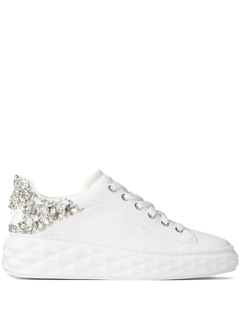 Jimmy Choo Diamond Maxi crystal-embellished sneakers - White - zdjęcie produktu nr 1