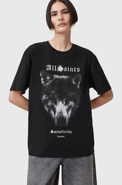 AllSaints t-shirt bawełniany DAWN damskie kolor czarny W016JC - zdjęcie produktu nr 1