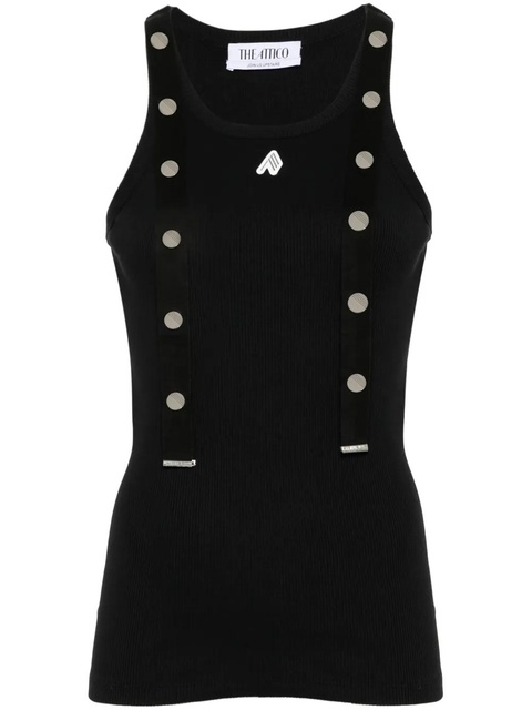 The Attico logo-appliqué ribbed tank top - Black - zdjęcie produktu nr 1