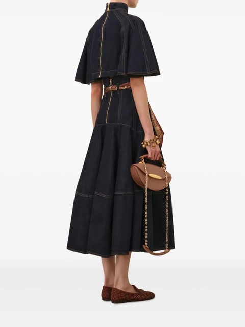 ZIMMERMANN high-neck flared denim coat - Blue - zdjęcie produktu nr 2
