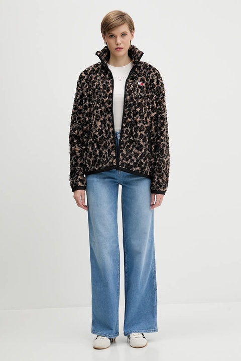 Tommy Jeans bluza polarowa damska kolor brązowy gładka DW0DW21596 - zdjęcie produktu nr 2
