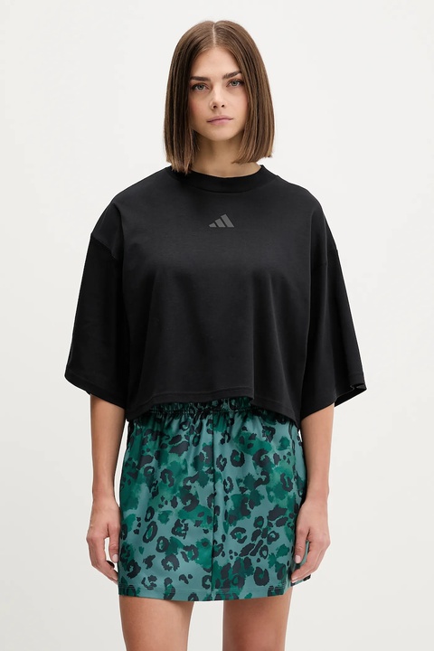adidas t-shirt bawełniany City Escape Loose damski kolor czarny JV7112 - zdjęcie produktu nr 1