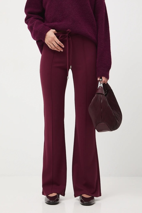 Medicine spodnie dresowe damskie kolor bordowy gładkie - zdjęcie produktu nr 1