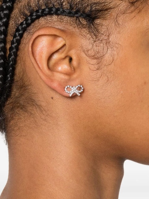Self-Portrait embellished bow earrings - Silver - zdjęcie produktu nr 2