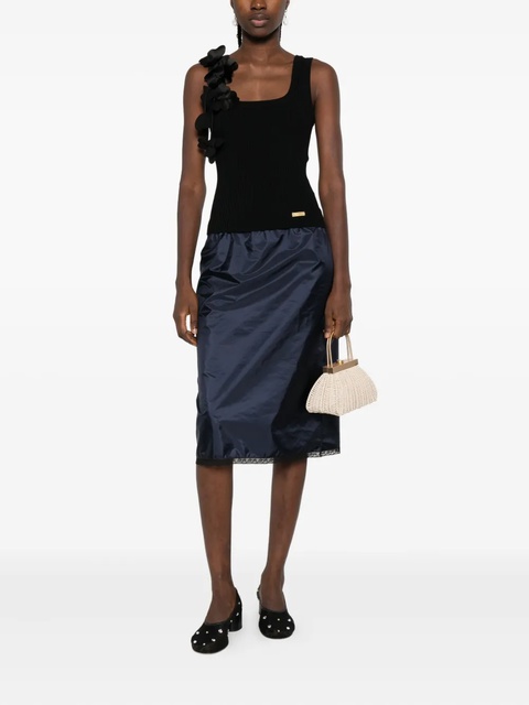 Aje flower-appliqué ribbed tank top - Black - zdjęcie produktu nr 1