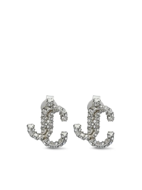 Jimmy Choo JC crystal-embellished stud earrings - Silver - zdjęcie produktu nr 1