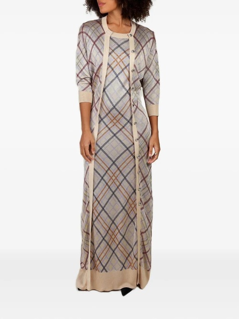 Rabanne checked cardigan dress - Neutrals - zdjęcie produktu nr 1