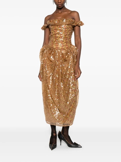Vivienne Westwood sequin-embellished draped dress - Gold - zdjęcie produktu nr 2