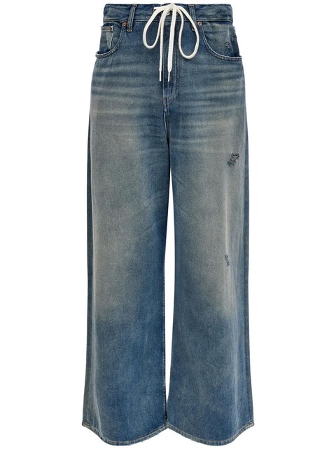 MM6 Maison Margiela drawstring-waistband wide-leg jeans - Blue - zdjęcie produktu nr 1