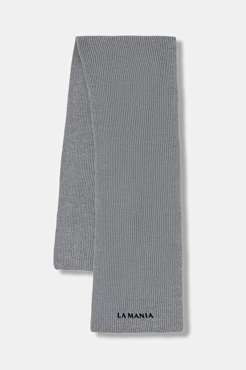 La Mania szalik wełniany MERINOWOOL damski kolor szary gładki MERINOWOOL - zdjęcie produktu nr 1