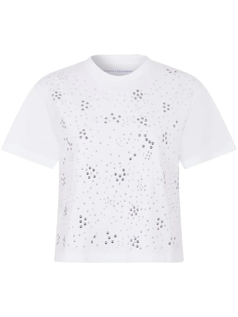 Rabanne studded crew-neck T-shirt - White - zdjęcie produktu nr 1