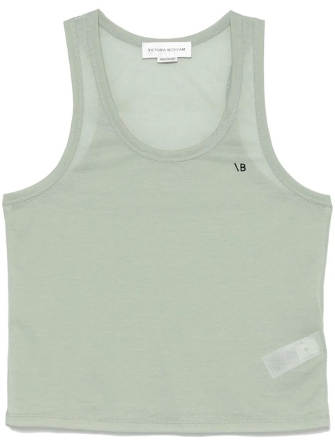 Victoria Beckham crepe tank top - Green - zdjęcie produktu nr 1