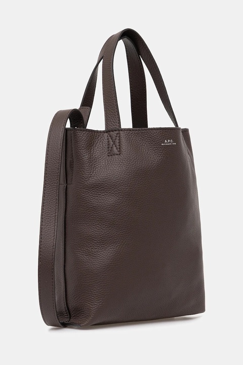 A.P.C. torebka skórzana cabas maiko small kolor brązowy PXCBC.M61667 - zdjęcie produktu nr 2