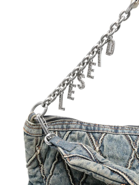 Diesel quilted chain-embellished shoulder bag - Blue - zdjęcie produktu nr 2