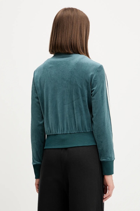 adidas Originals bluza welurowa Fb Liberty Tt damska kolor zielony z aplikacją JW5267 - zdjęcie produktu nr 2
