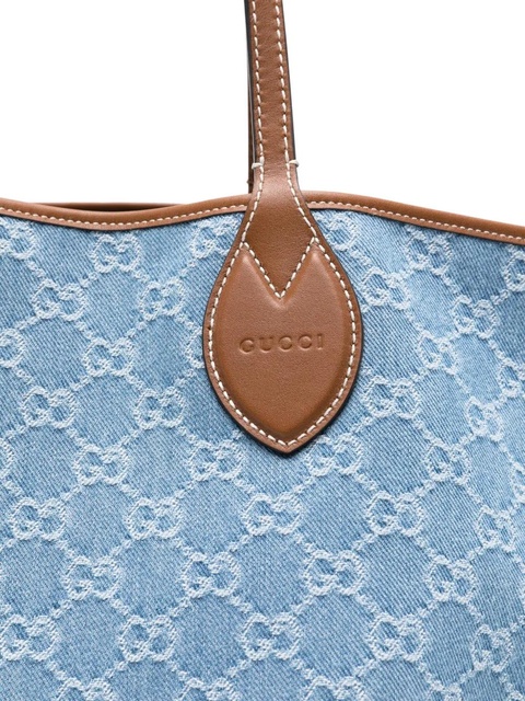 Gucci Totissima monogram-pattern denim tote bag - Blue - zdjęcie produktu nr 2