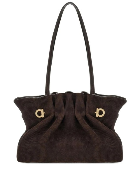 Ferragamo suede shoulder bag - Brown - zdjęcie produktu nr 1