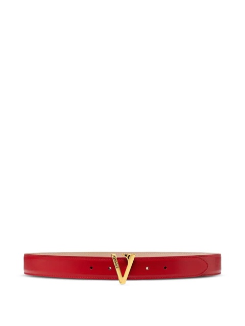 Versace V-buckle leather belt - Red - zdjęcie produktu nr 1