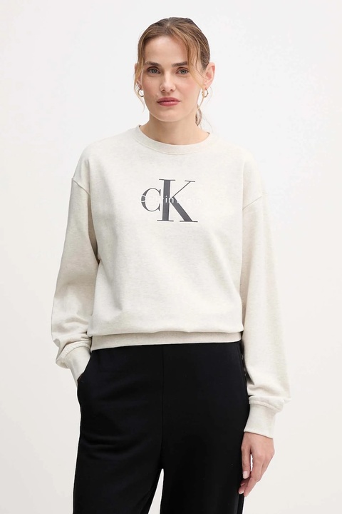 Calvin Klein Jeans bluza damska kolor beżowy z nadrukiem LV047B234G - zdjęcie produktu nr 1