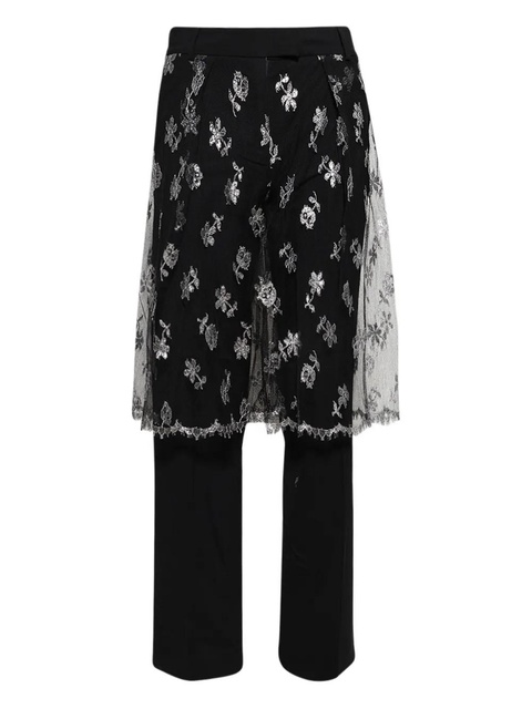 Christopher Esber floral-lace trousers - Black - zdjęcie produktu nr 1