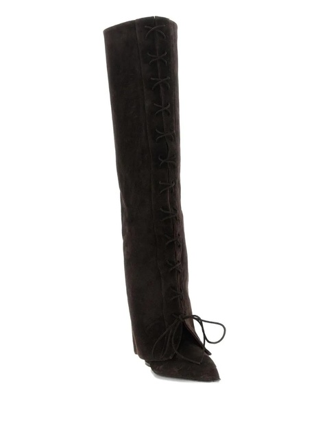 Paris Texas 100m Jane fold over lace-up boots - Brown - zdjęcie produktu nr 2