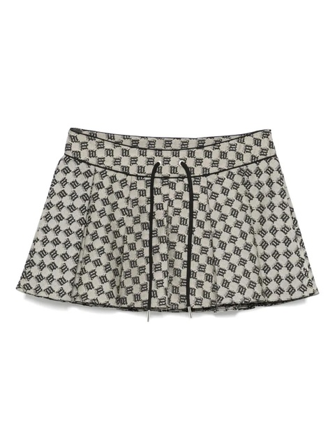 MISBHV monogram-jacquard mini skirt - MLC BEIGE BLACK - zdjęcie produktu nr 1