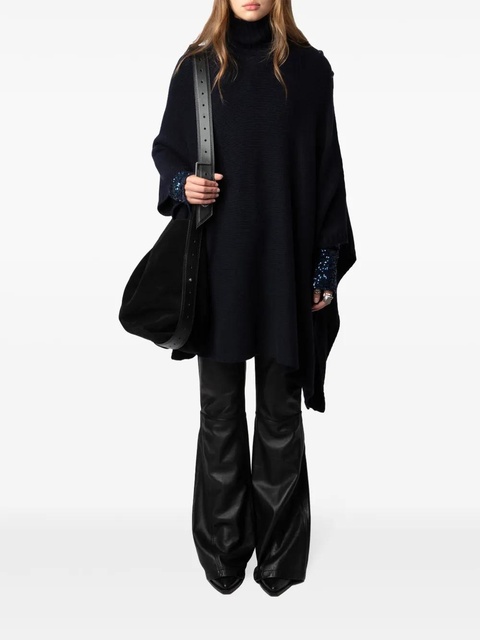 Zadig&Voltaire cashmere-blend knitted cape - Blue - zdjęcie produktu nr 2