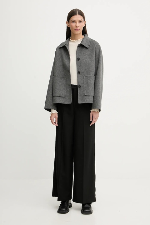 Marc O'Polo kurtka z dodatkiem wełny kolor szary przejściowa 600024370009 - zdjęcie produktu nr 1