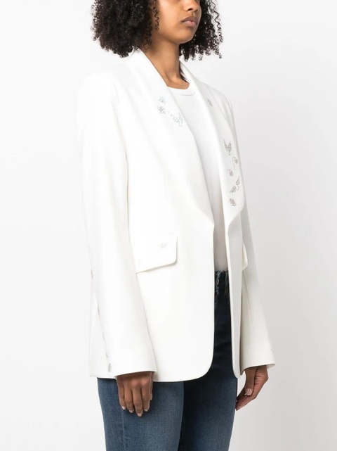 Zadig&Voltaire rhinestone-embellished shawl-lapel blazer - White - zdjęcie produktu nr 2