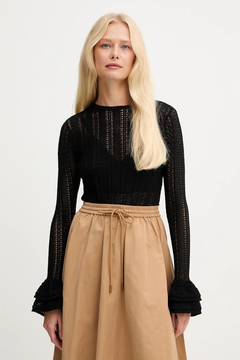 Twinset sweter damski kolor czarny lekki 252TP3181 - zdjęcie produktu nr 1