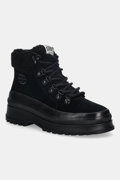 Gant workery zamszowe Wintly damskie kolor czarny na platformie ocieplone 31543083 - zdjęcie produktu nr 1