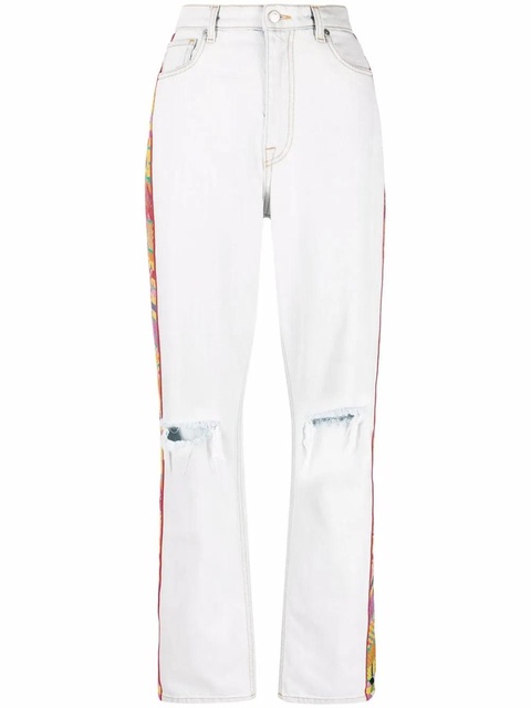 ETRO embroidered-trim straight-leg jeans - Blue - zdjęcie produktu nr 1