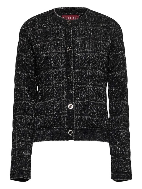 Gucci interlocking-G check cardigan - Black - zdjęcie produktu nr 1