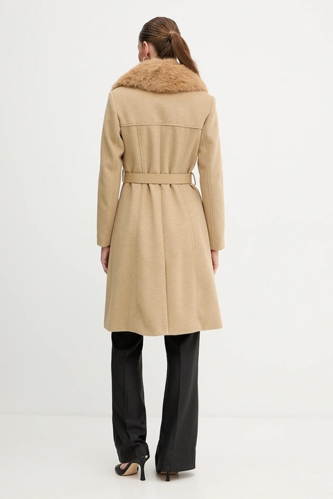 Guess płaszcz z domieszką wełny NEW PATRICE kolor beżowy W5BL25 W2672 - zdjęcie produktu nr 2