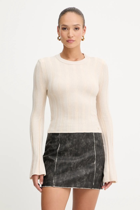 Guess sweter z domieszką wełny GEMMA damski kolor beżowy lekki W5YR13 Z3OT0 - zdjęcie produktu nr 1