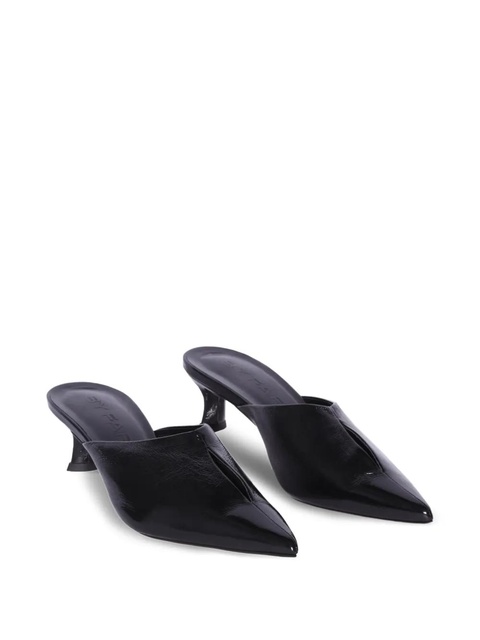 BY FAR 50mm Luciana mules - Black Glossed Nappa Leather - zdjęcie produktu nr 2