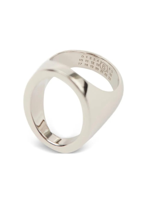 MM6 Maison Margiela Minimal logo 4mm ring - Silver - zdjęcie produktu nr 2