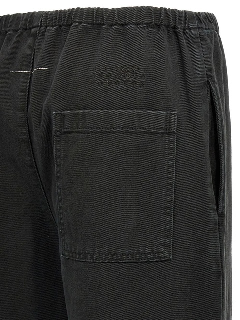 MM6 Maison Margiela drawstring-waistband jeans - Black - zdjęcie produktu nr 2