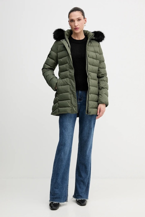 Geox kurtka puchowa CATRIA kolor zielony zimowa W5626G T3152 - zdjęcie produktu nr 1