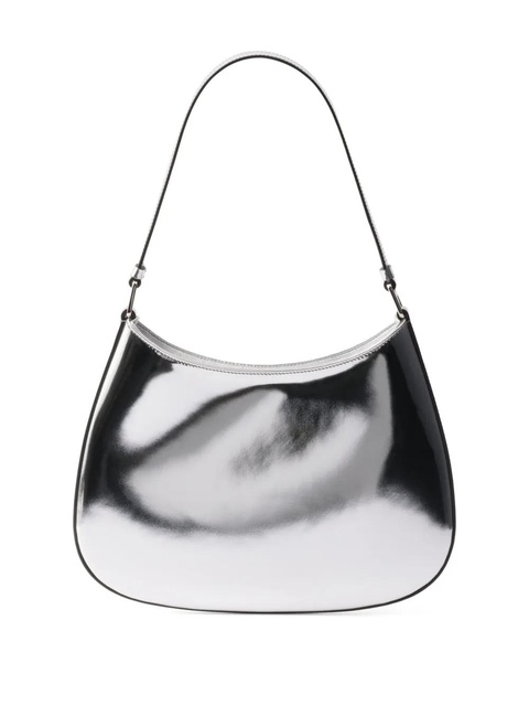 Prada Cleo printed brushed leather shoulder bag - Silver - zdjęcie produktu nr 2