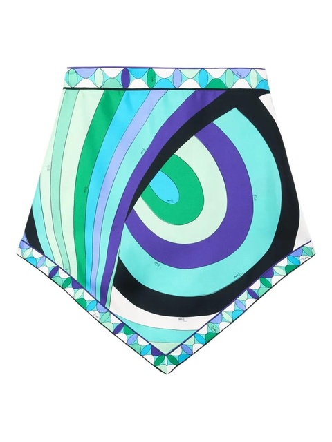 PUCCI abstract-print asymmetric mini skirt - Blue - zdjęcie produktu nr 2