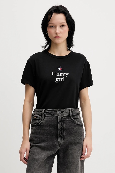 Tommy Jeans t-shirt damski kolor czarny DN0DN00094 - zdjęcie produktu nr 1